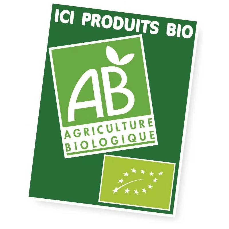 PANNEAU BIO 300x400 mm - logo AB + Eurofeuille + fil nylon