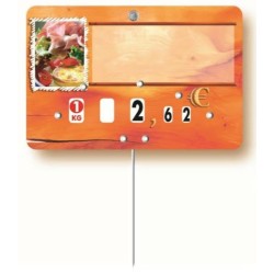 ETIQUETTE PAPRIKA CHARCUT. TRAIT 90x60 mm - neutre, à roulettes, piqu