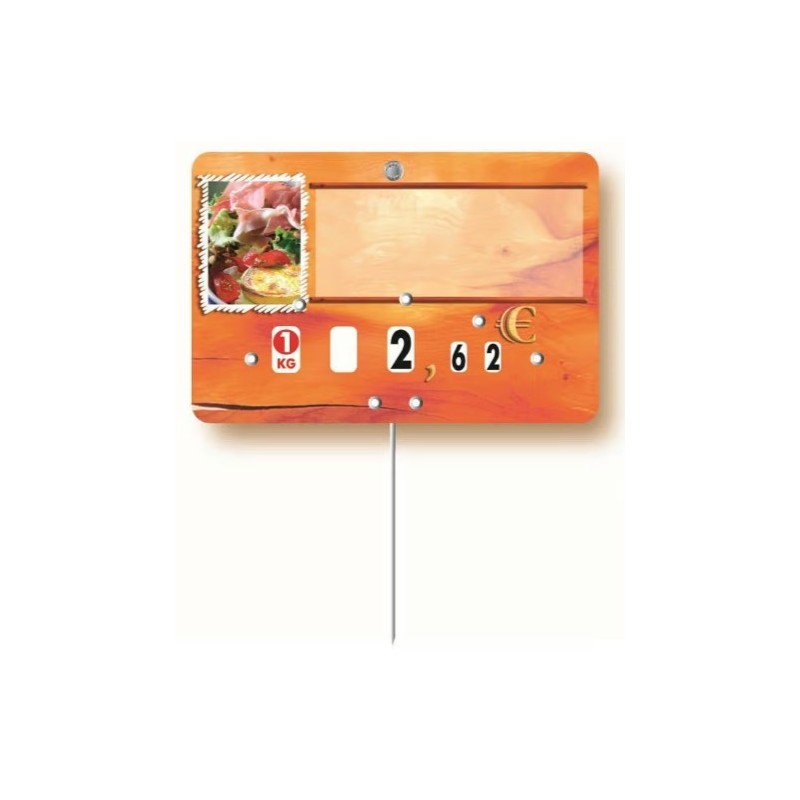 ETIQUETTE PAPRIKA CHARCUT. TRAIT 90x60 mm - neutre, à roulettes, piqu