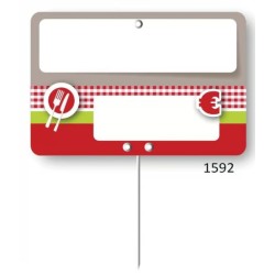 ETIQUETTE OLGA NEUTRE 105x70 mm - sans roulettes, pique inox (lot de 