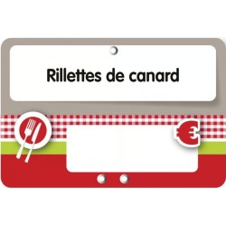 ETIQUETTE OLGA À TEXTE 105x70 mm - sans roulettes, pique inox