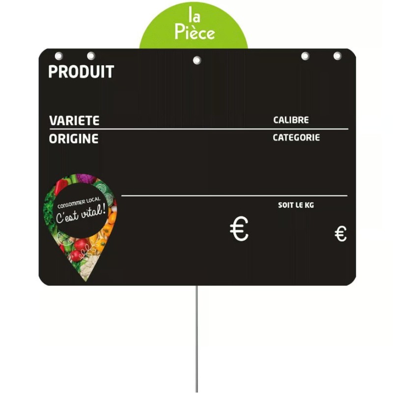 ETIQUETTE CONSOMMER…VITAL 200x150 mm - VOCC, disque poids, pique inox