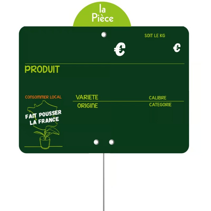 ETIQUETTE CONSOMMER…FRANCE 200x150 mm - VOCC, disque poids, pique ino