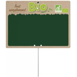ETIQUETTE SIMPLT BIO 150x110 mm - neutre, sans roulettes, pique inox 