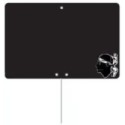 ETIQUETTE NOIRE CORSE 150x100 mm – sans roulettes, pique inox (lot de