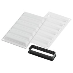 KIT PLAQUE SILICONE - 6 tartelettes rectangles 120x35xht20 mm - 26ml