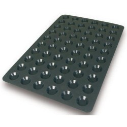 PLAQUE SILICONE 600X400 - 60 mini tartelettes Ø 44xht10 mm - 10ml