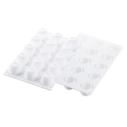 PLAQUE SILICONE 300X175 - 15 mini pommes diam 39xht30 mm - 30ml
