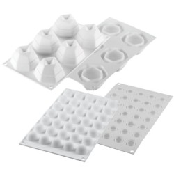 KIT PLAQUE SILICONE 300X175 - 6 cosmos Ø 65xht60 mm - 105ml