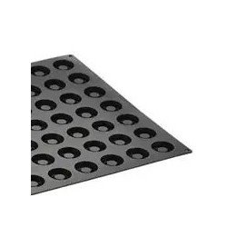 PLAQUE SILICONE 600X400 - 77 mini savarins ronds diam 40xht13.5 mm - 