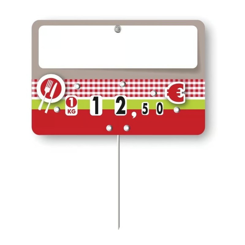 ETIQUETTE OLGA NEUTRE 105x70 mm - à roulettes, pique inox (lot de 10)