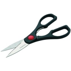 CISEAUX AMBIDEXTRE INOX anneaux plastique noir - LG 195 mm