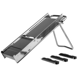 MANDOLINE INOX - avec poignée poussoir