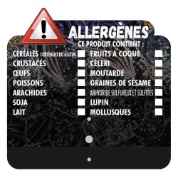 ETIQUETTE ALLERGENES 69X68 mm -surmontoir à clipser/rivet - lot de 10