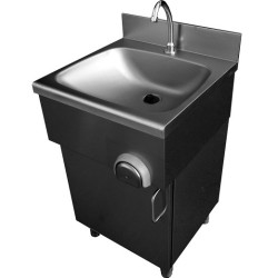 LAVE MAINS INOX AVEC BOUTON POUSSOIR - PLACARD 1 PORTE