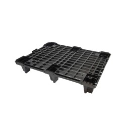 PALETTE PLASTIQUE 1200X800X130 AJOUREE - 9 plots- charge 1000kgs noir