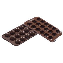 PLAQUE SILICONE CHOCOLAT - 18 1/2 ballons Ø 27xht14 mm - 8ml