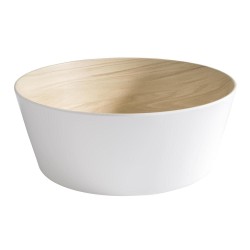 SALADIER ROND MELAMINE IMITATION BOIS