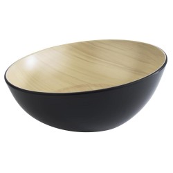 SALADIER ROND INCLINE MELAMINE IMITATION BOIS