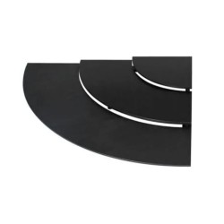 ESCALIER NOIR 1/4 ROND - 800x800x ht 65 mm - 3 niveaux
