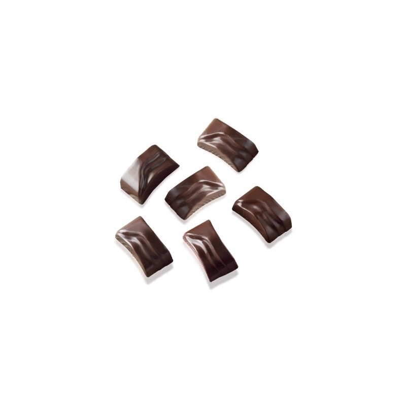 PLAQUE SILICONE CHOCOLAT - 14 rectangles ondulés 37x20xht20 mm - 8ml
