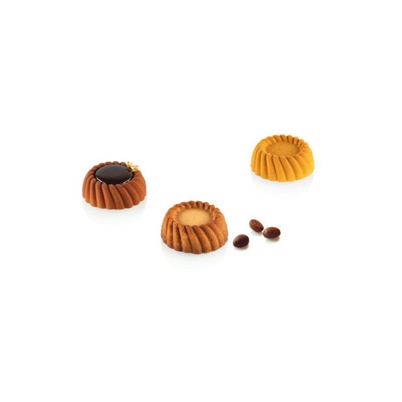 PLAQUE SILICONE 300X175 - 18 gâteaux Ø 40xht15 mm - 14ml