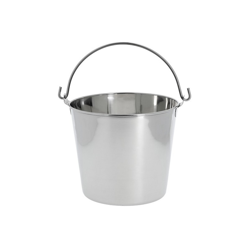 SEAU INOX 14 L -Ø 280 mm ht 258 mm - anses rondes