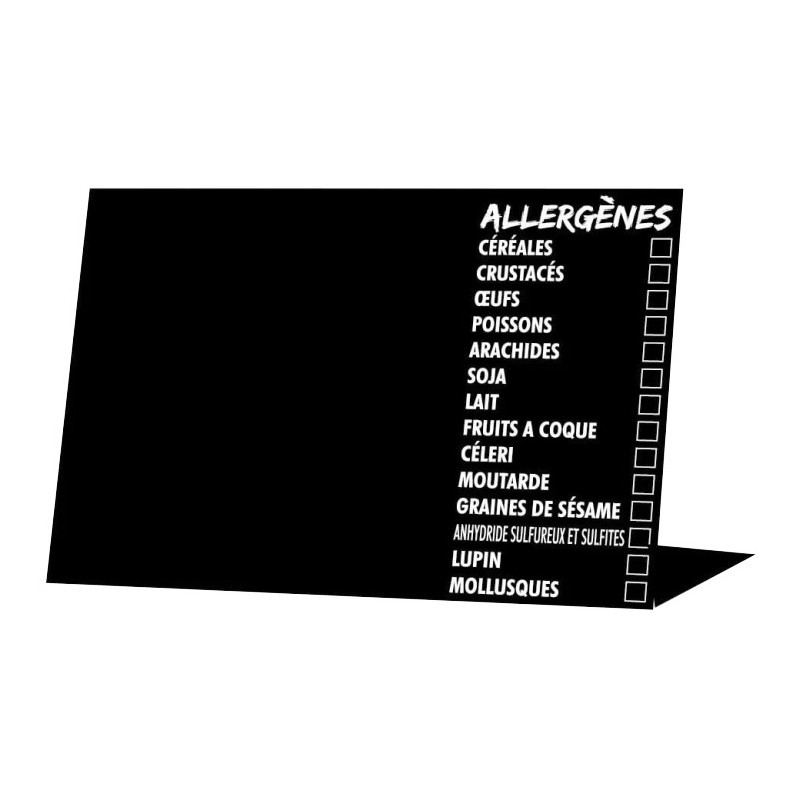 CHEVALET ALLERGENES 70x50 mm - neutre (lot de 10)