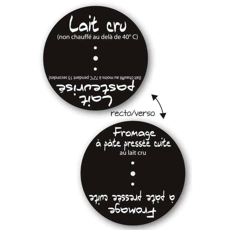 DISCINFO "affichage traitement thermique du lait" Ø 68 mm (lot de 10)