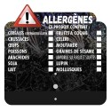 ETIQUETTE ALLERGENES 69X68 mm -surmontoir à clipser/rivet - lot de 10