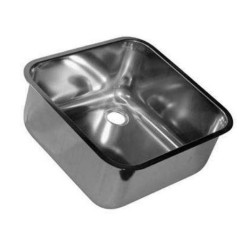BAC INOX A SOUDER/ENCASTRER 500X500XP300 + BONDE SURVERSE