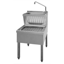 LAVE MAINS INOX AVEC VIDE SEAU 600X500X890/600
