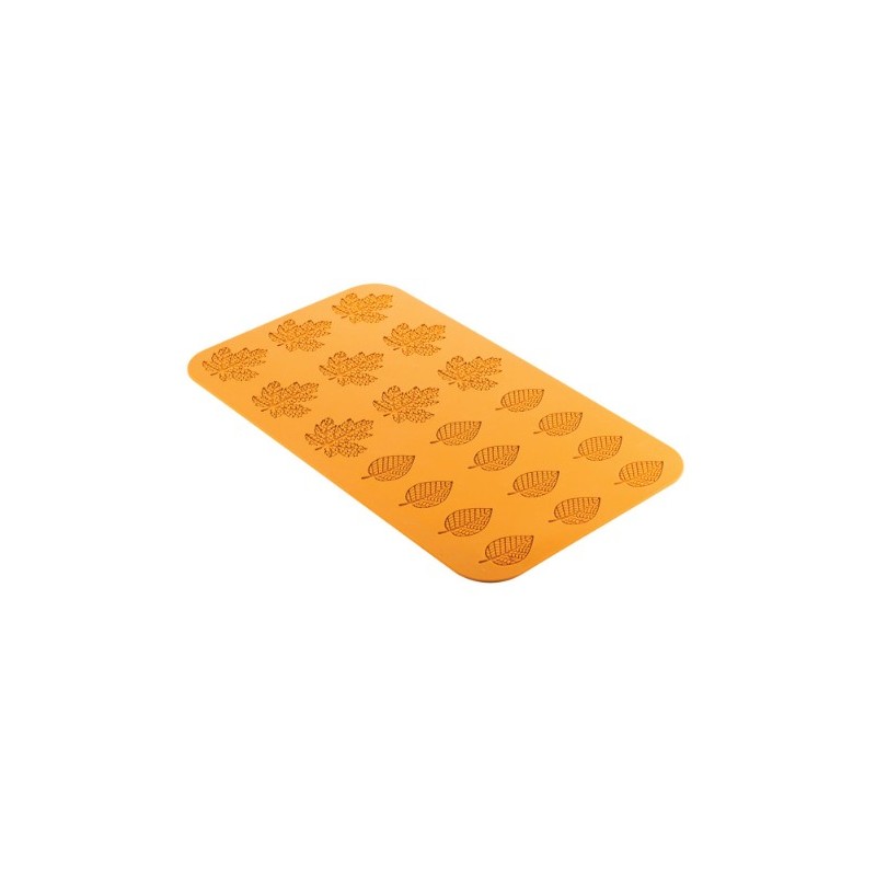 PLAQUE SILICONE 470X270 - 21 feuilles bois (9 60x37 + 12 71x69 mm)