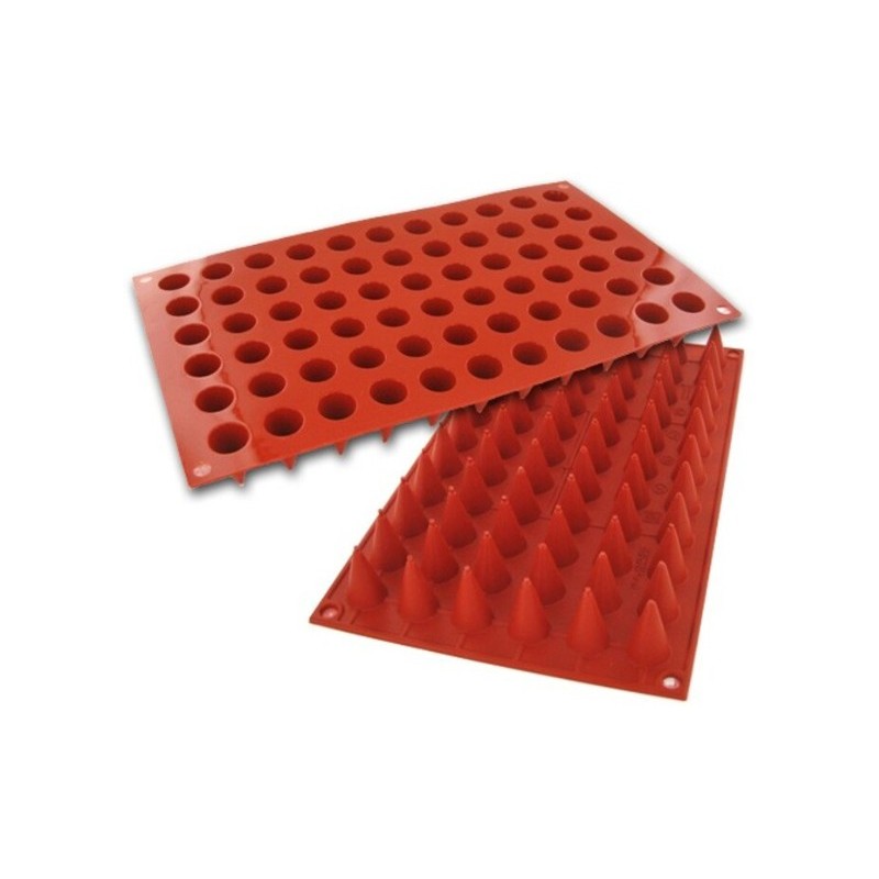 PLAQUE SILICONE 300X175 - 66 mini cônes diam 18xht30 mm - 3ml