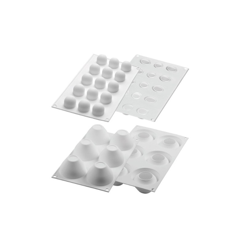 KIT PLAQUE SILICONE 300X175 - 6 fragrances Ø 60xht45 et 32xht28 mm