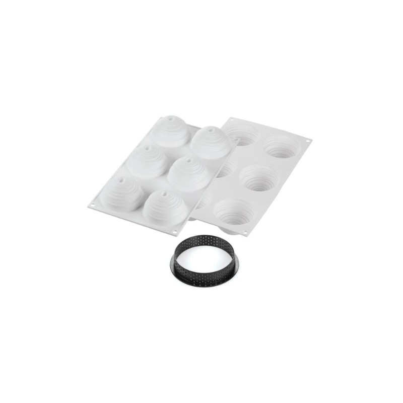 KIT PLAQUE SILICONE - 6 tartelettes mont blanc Ø 80xht20 mm - 106ml
