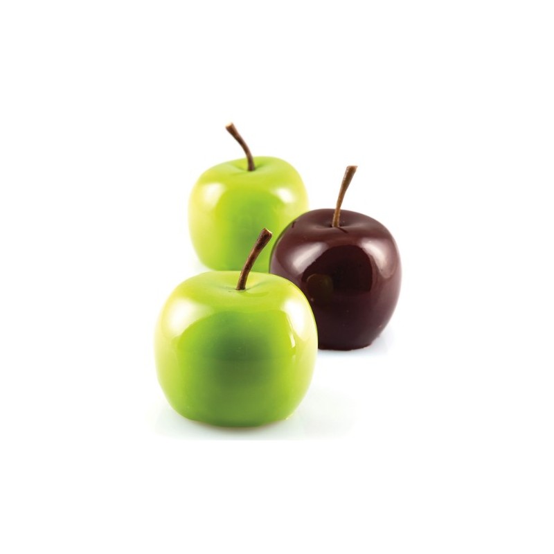 PLAQUE SILICONE 300X175 - 15 mini pommes diam 39xht30 mm - 30ml