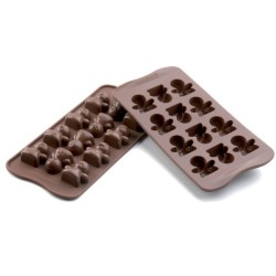 PLAQUE SILICONE CHOCOLAT - 12 bonhommes 33x34xht17 mm - 8ml