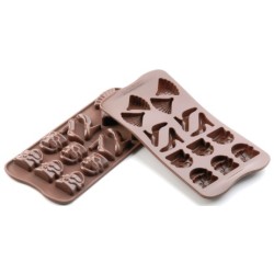 PLAQUE SILICONE CHOCOLAT - 14 sujets fashion 41x30xht12 mm - 7ml
