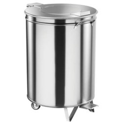 COLLECTEUR A DECHET INOX OUVERTURE PAR PEDALE