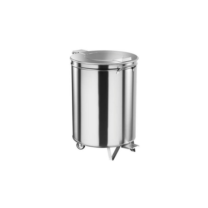 COLLECTEUR A DECHET INOX OUVERTURE PAR PEDALE