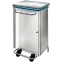 POUBELLE INOX CARENEE  90 L 470X360X915  - poignée inox + couvercle