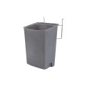 POUBELLE PLASTIQUE 20 L AVEC SUPPORT FIL INOX POUR LAVE MAINS