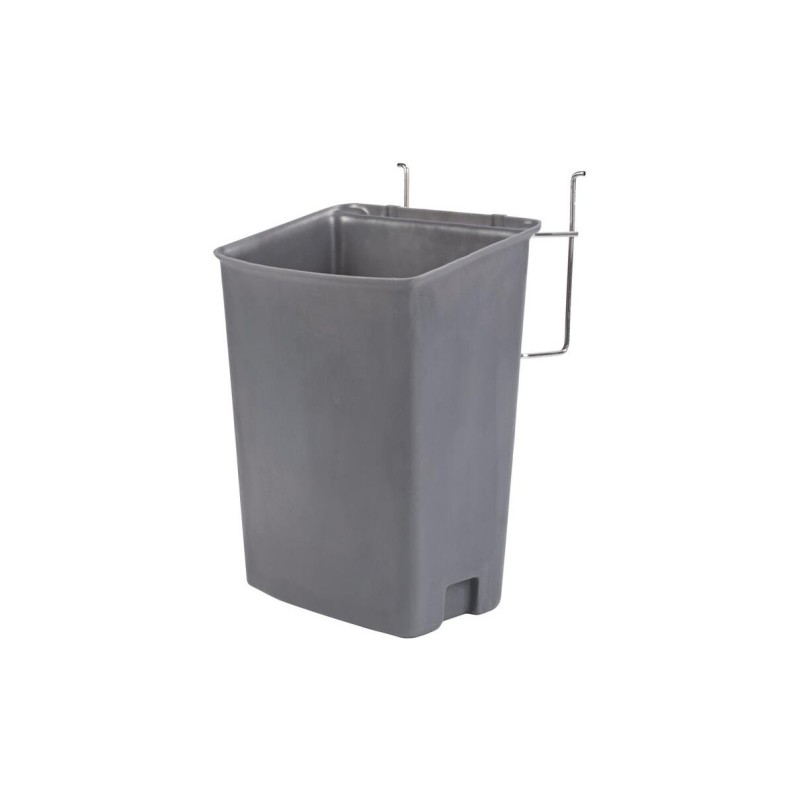 POUBELLE PLASTIQUE 20 L AVEC SUPPORT FIL INOX POUR LAVE MAINS