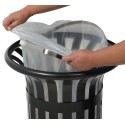 POUBELLE TULIPE GRIS MANGANESE pour sac 100 litres