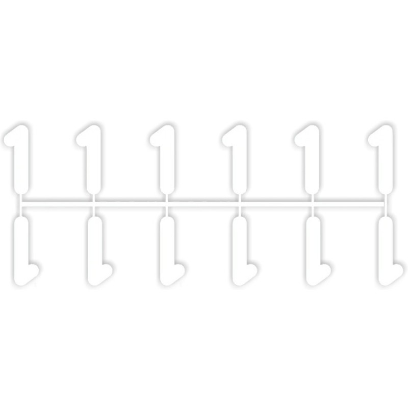 POCHETTE DE 10 BARRETTES DE 12 CHIFFRES (de 0 à 9) - BLANC