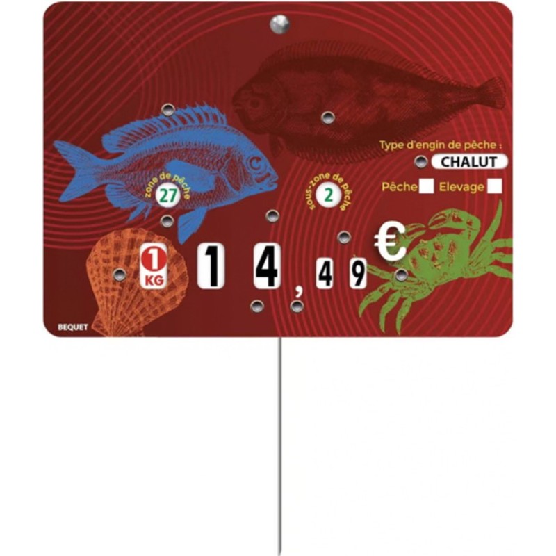 ETIQUETTE POISSON REDFISH