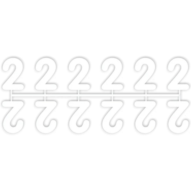 POCHETTE DE 10 BARRETTES DE 12 CHIFFRES (de 0 à 9) - BLANC