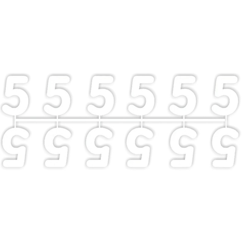 POCHETTE DE 10 BARRETTES DE 12 CHIFFRES (de 0 à 9) - BLANC