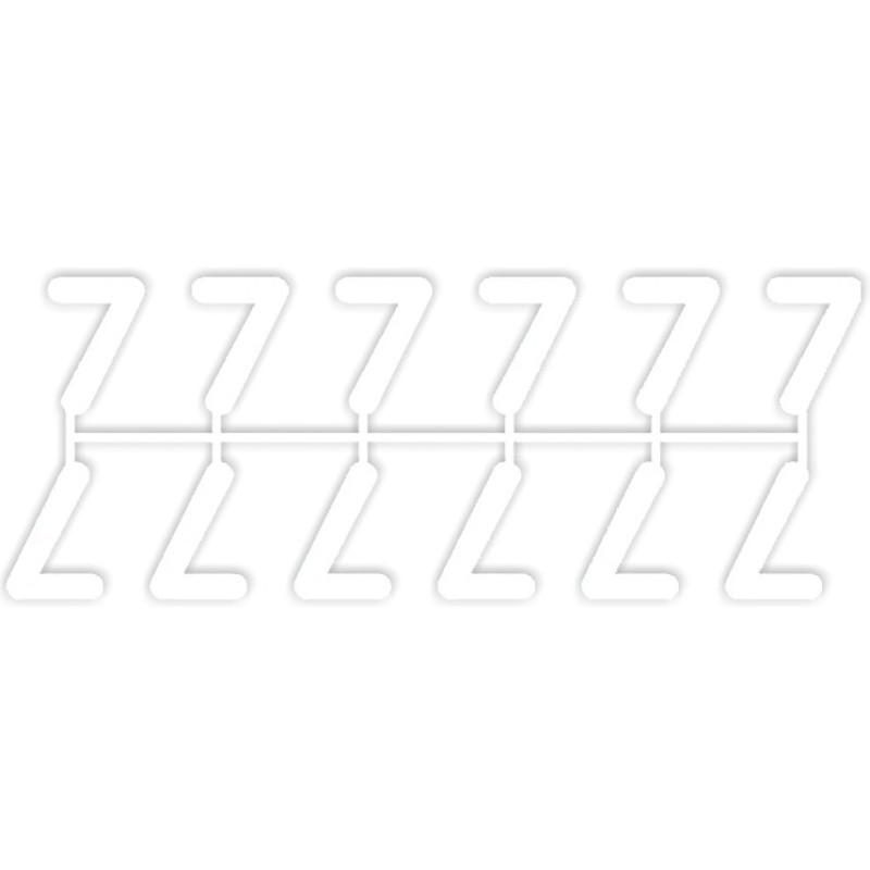 POCHETTE DE 10 BARRETTES DE 12 CHIFFRES (de 0 à 9) - BLANC
